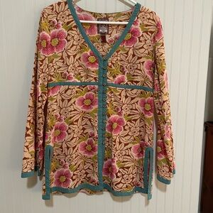 Lucky Brand Floral Button-Down Tunic